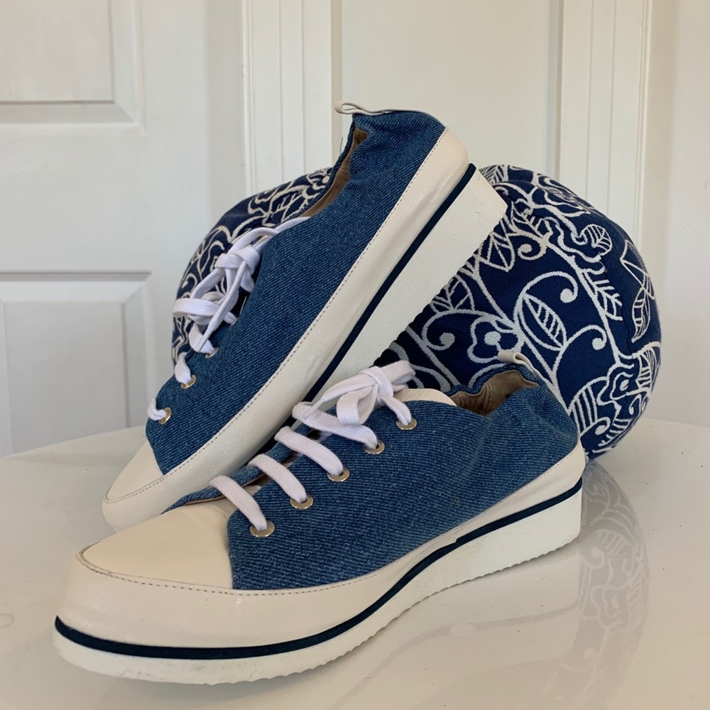 Ladies Ron White Leather Sneakers